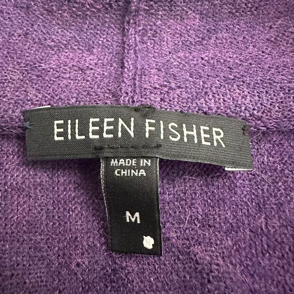 Eileen Fisher Womens Old Money Baby Alpaca Cadigan Size M Quiet Luxury Purple - Picture 3 of 8